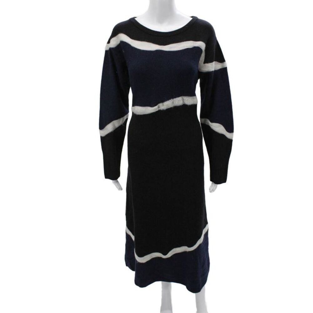 Beatrice Womens Sweater Dress Multicolor Wool Long Sleeve Round Neck Size 6